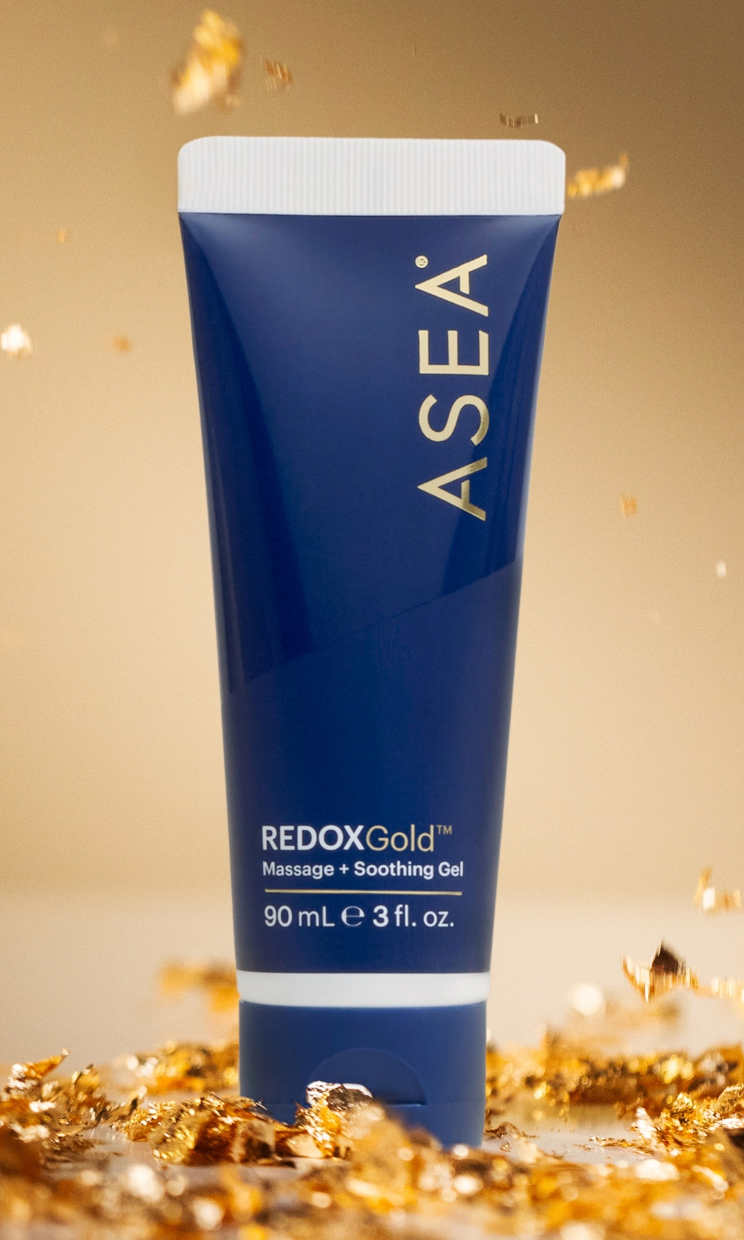 REDOXGold Massage + Soothing Gel with gold accents